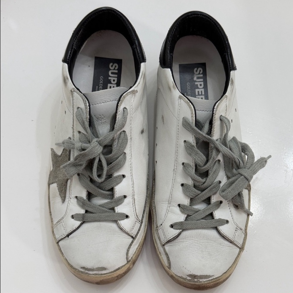 Golden Goose Womens White and Gray Star Sneakers - Picture 2 of 10